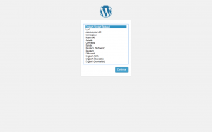 WordPress Install Page 1